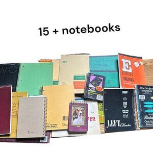 Lot of 15 Wide Ruled Spiral Notebooks 1-subject College Ruled 70 Sheets